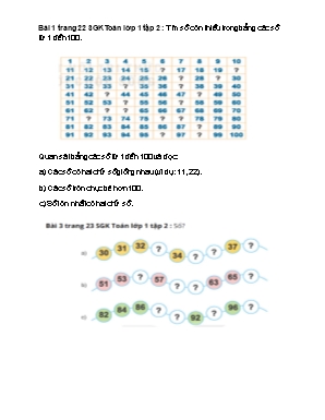 Bài ôn tập môn Toán Lớp 1 - Tuần 22, 23